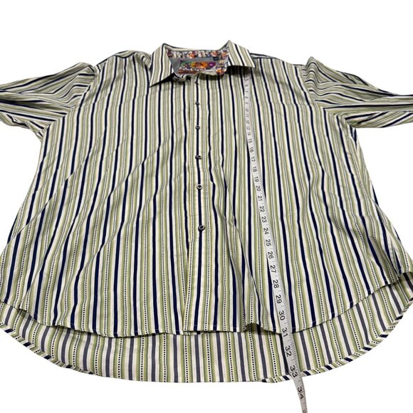 Robert Graham Multicolor Stripe Long Sleeve Flipped Cuff Shirt Men's Size 3XL - Picture 9 of 9